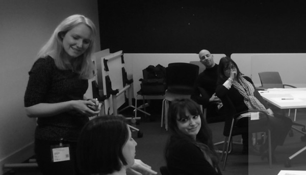 Mia Kos facilitating a team session